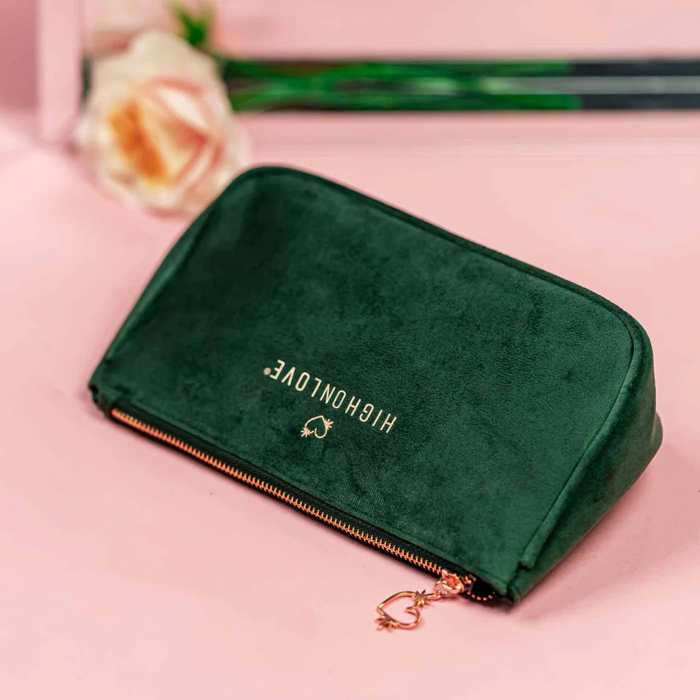 High On Love: Green Velvet Pouch